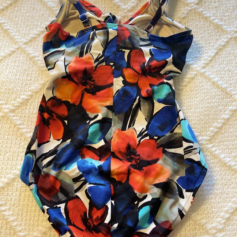 Inc Solid Ruffle Surplice One-Piece Swimsuit - image 8